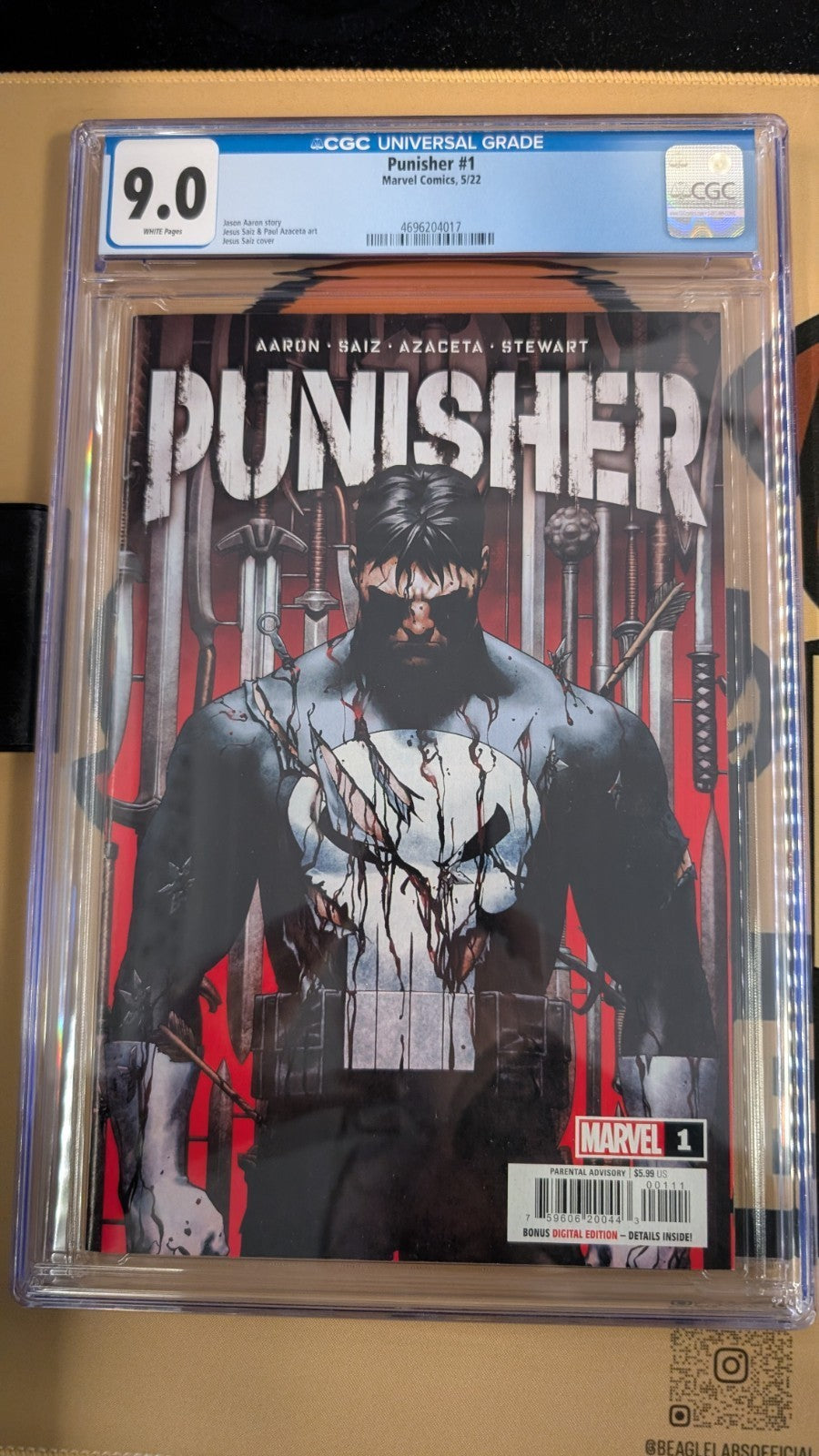 PUNISHER #1 CGC 9.0 MARVEL VARIANT COVER JESUS SAIZ