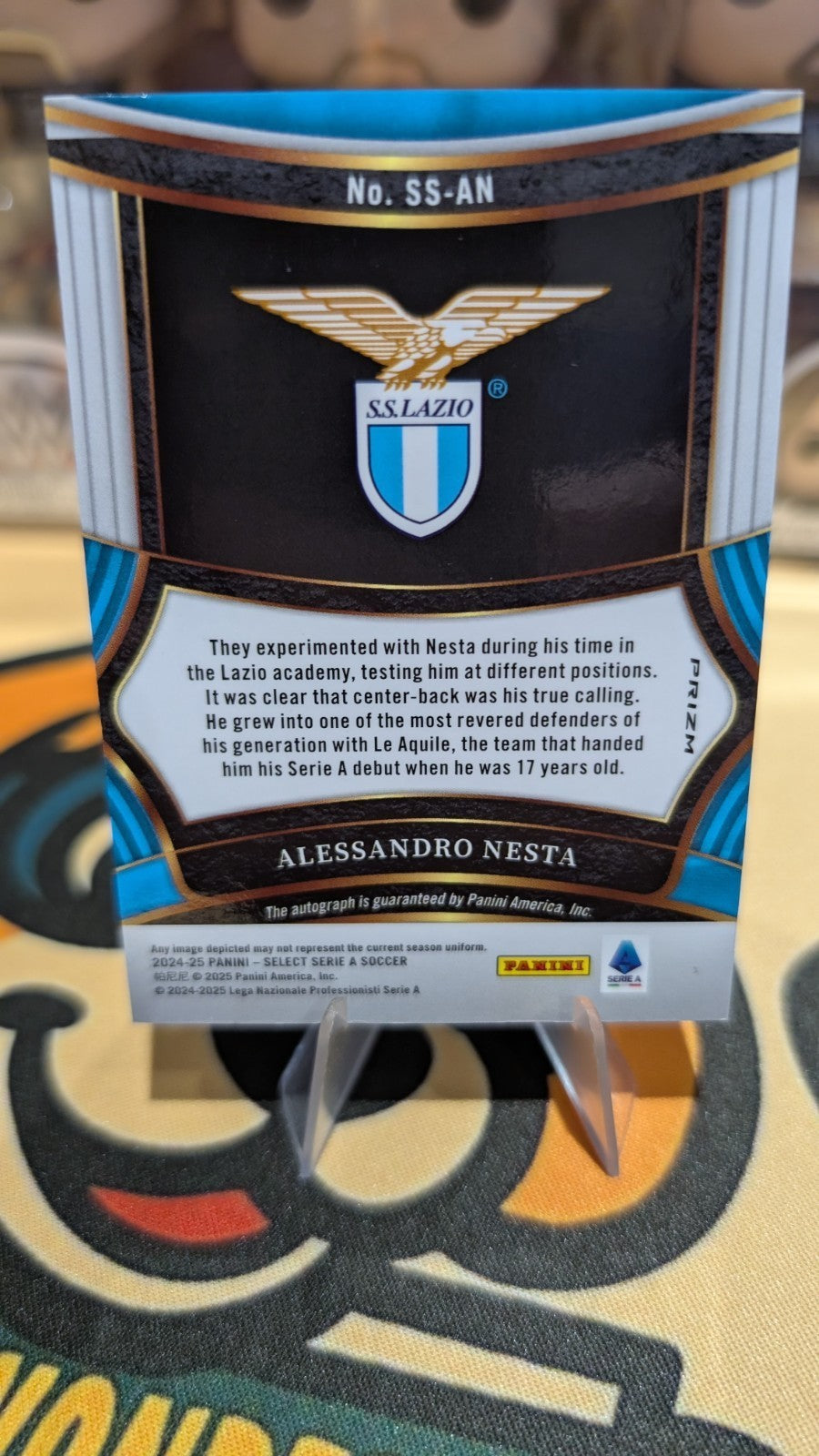 2024/25 Panini Select Serie A Alessandro Nesta Lazio Signed Autograph Card