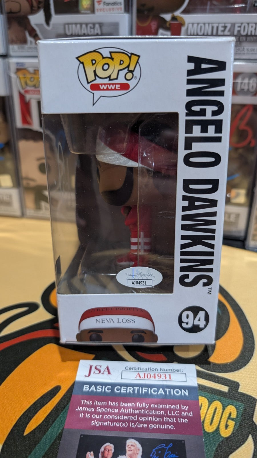 ANGELO DAWKINS STREET PROFITS SIGNED FUNKO POP WWE #94 JSA COA