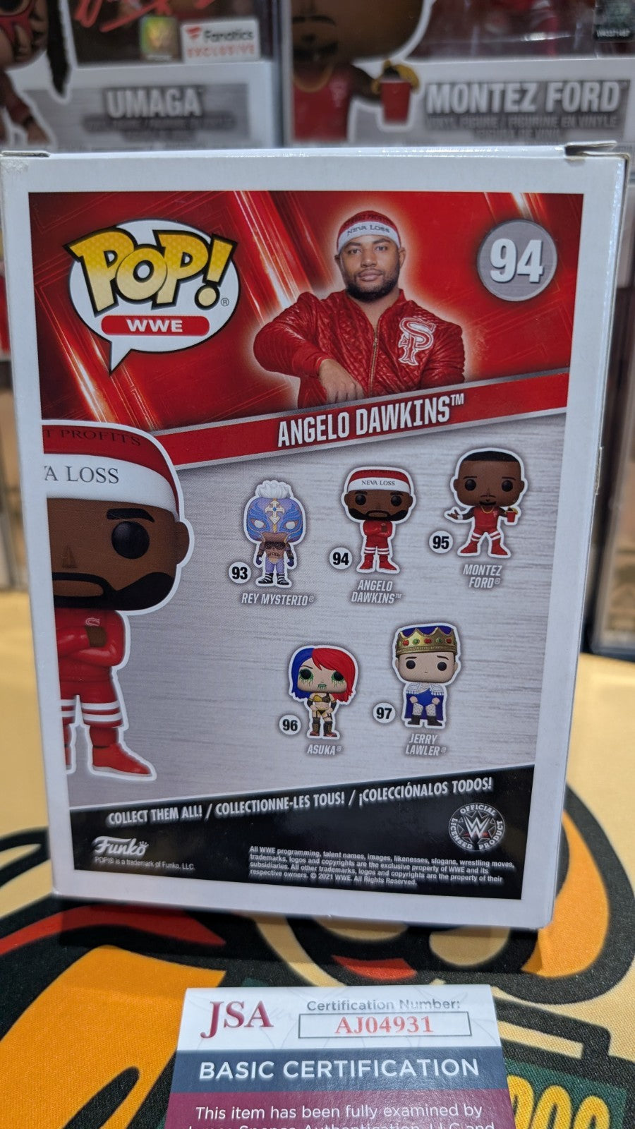 ANGELO DAWKINS STREET PROFITS SIGNED FUNKO POP WWE #94 JSA COA