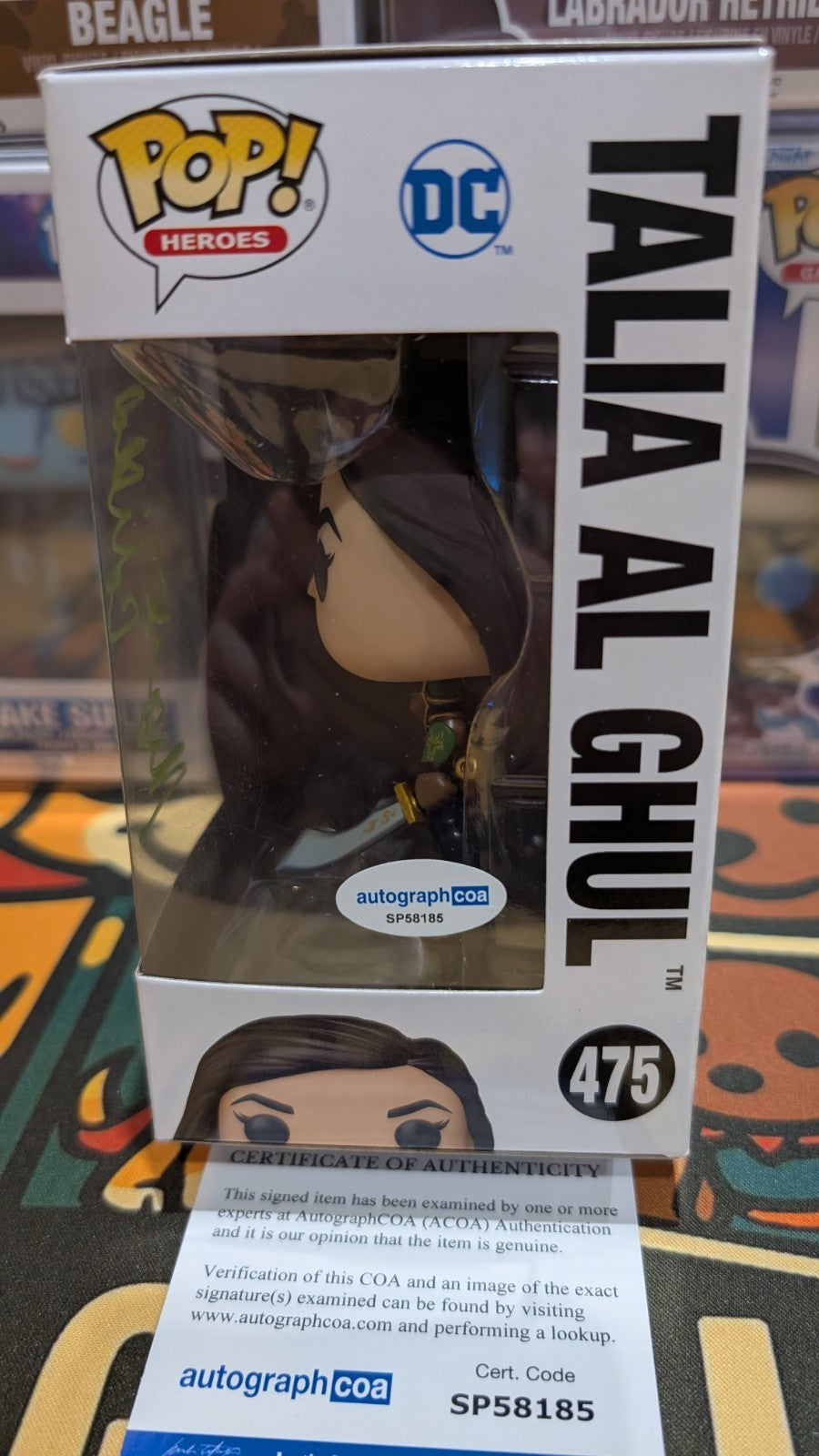 Marion Cotillard SIGNED Talia Al Ghul Funko Pop! 475 Batman Dark Knight ACOA
