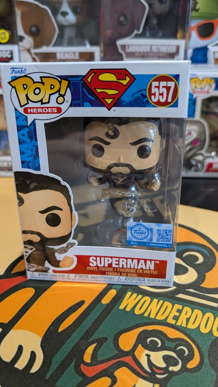 DC Heroes Superman (Black Suit) Funko Pop! Vinyl Figure #557 Exclusive New