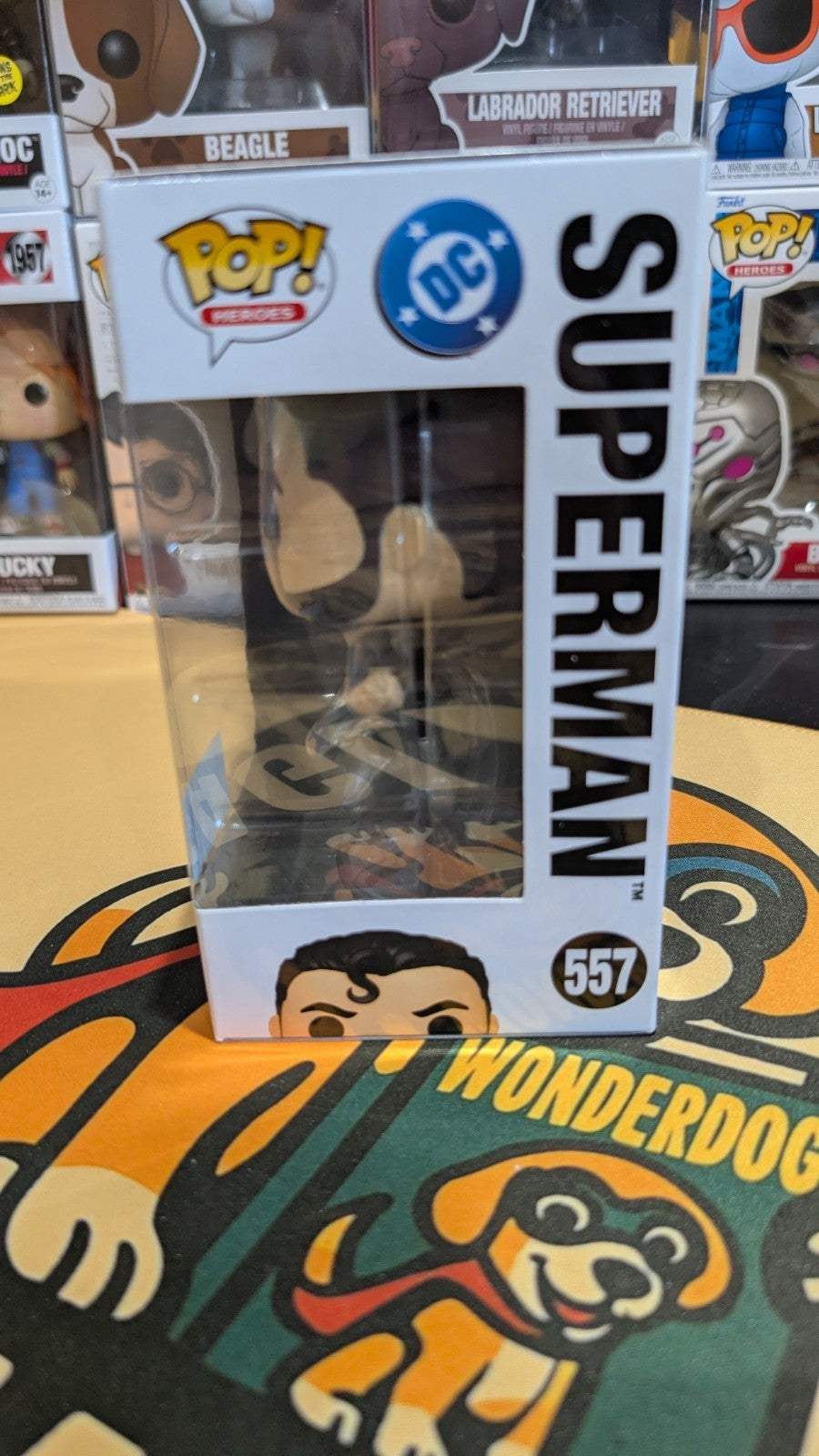 DC Heroes Superman (Black Suit) Funko Pop! Vinyl Figure #557 Exclusive New