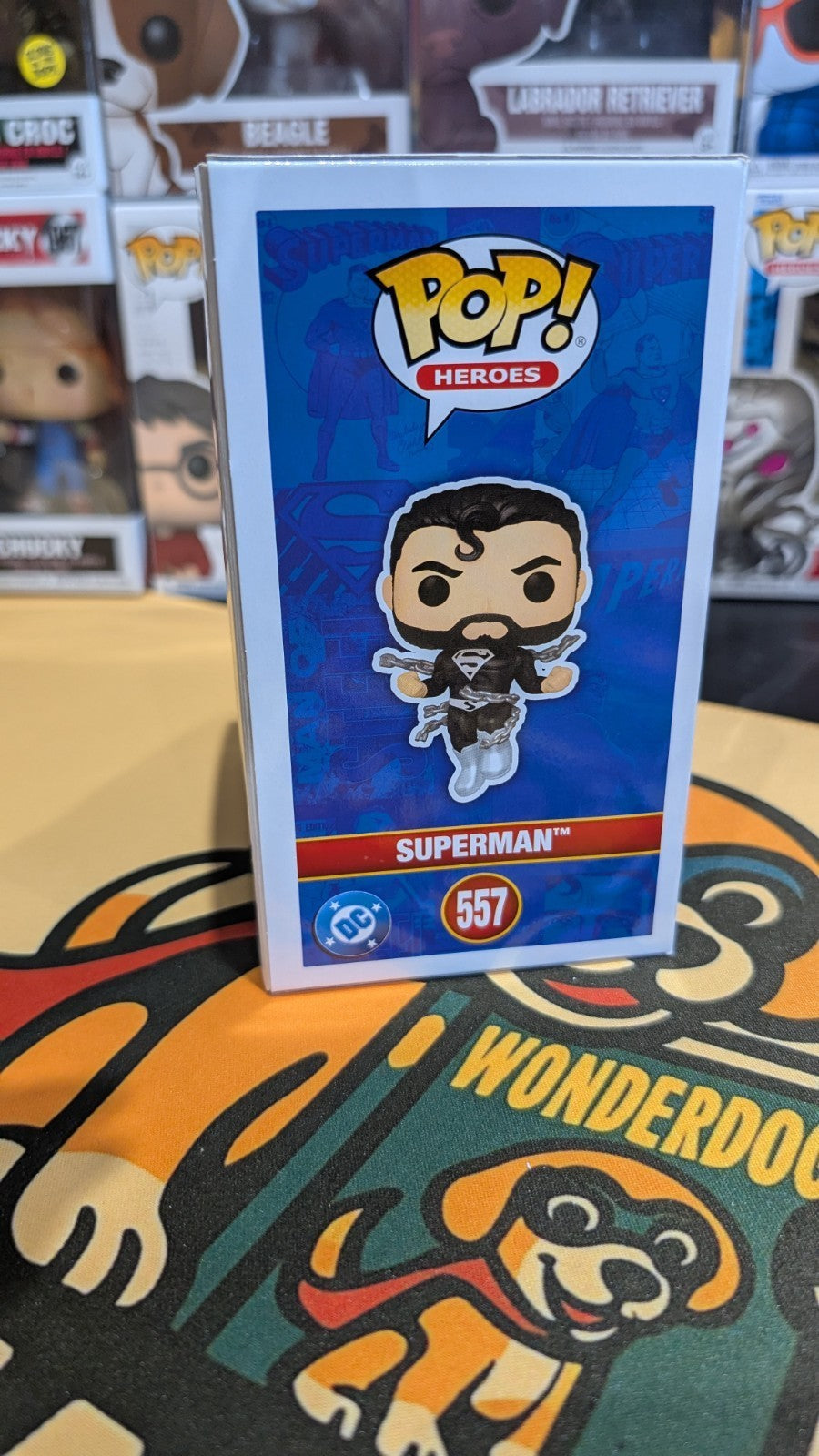 DC Heroes Superman (Black Suit) Funko Pop! Vinyl Figure #557 Exclusive New