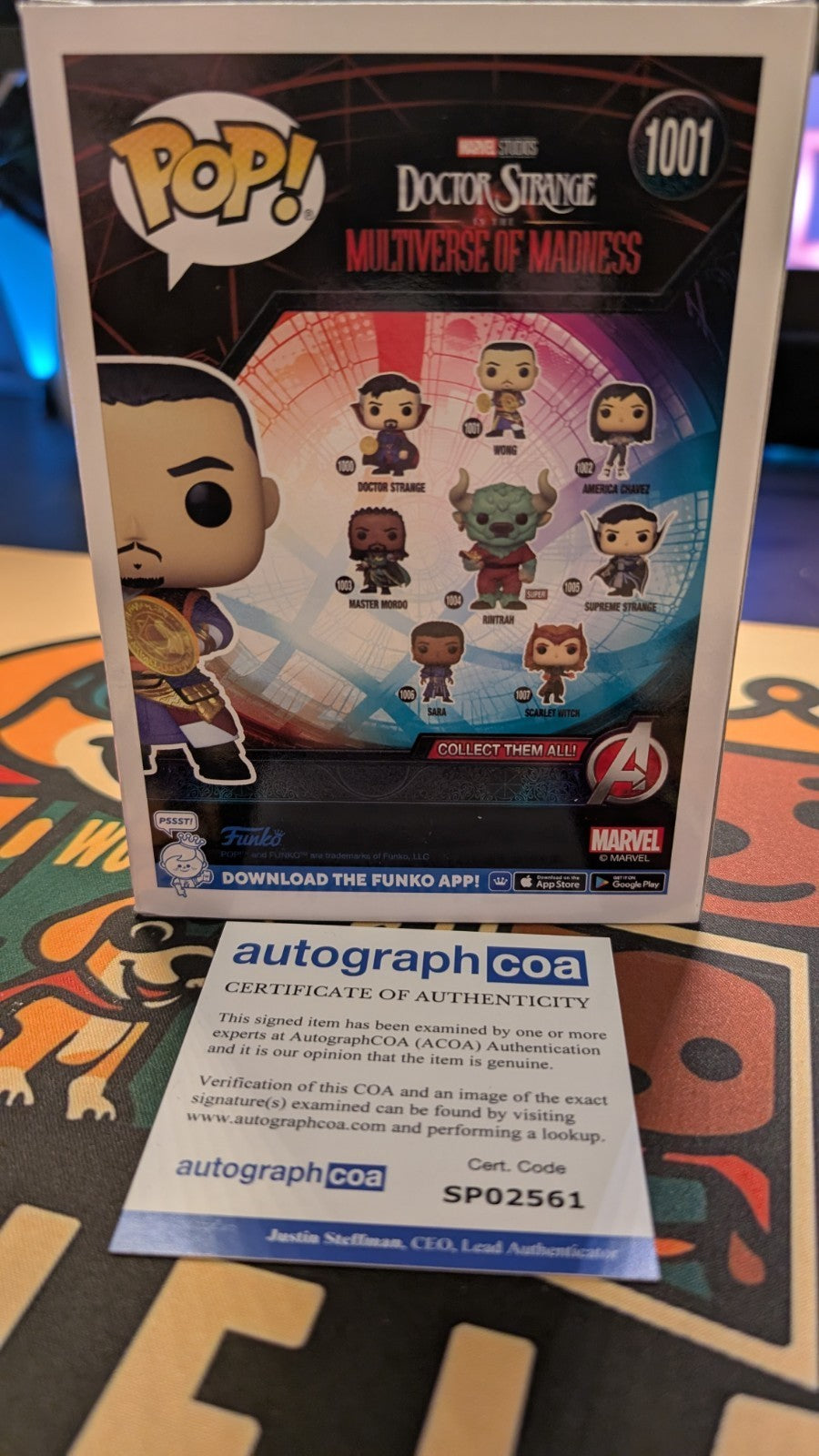 Benedict Wong Signed Funko Pop Wong 1001 Autograph ACOA Marvel Dr Doctor Strange