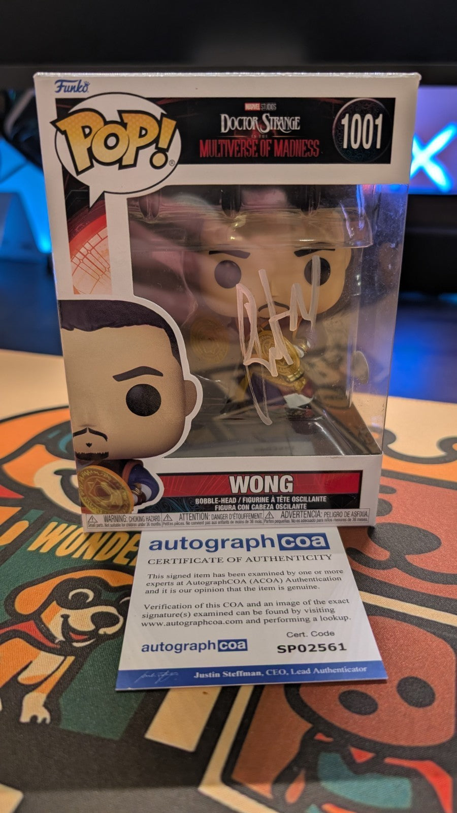Benedict Wong Signed Funko Pop Wong 1001 Autograph ACOA Marvel Dr Doctor Strange