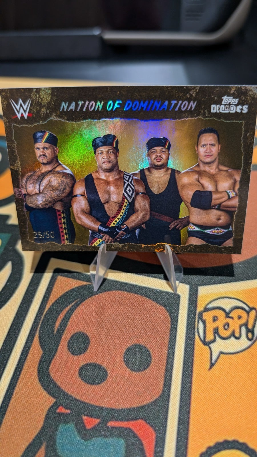 Topps Decades WWE Stables Nation Of Domination /50 Numbered The Rock Faarooq