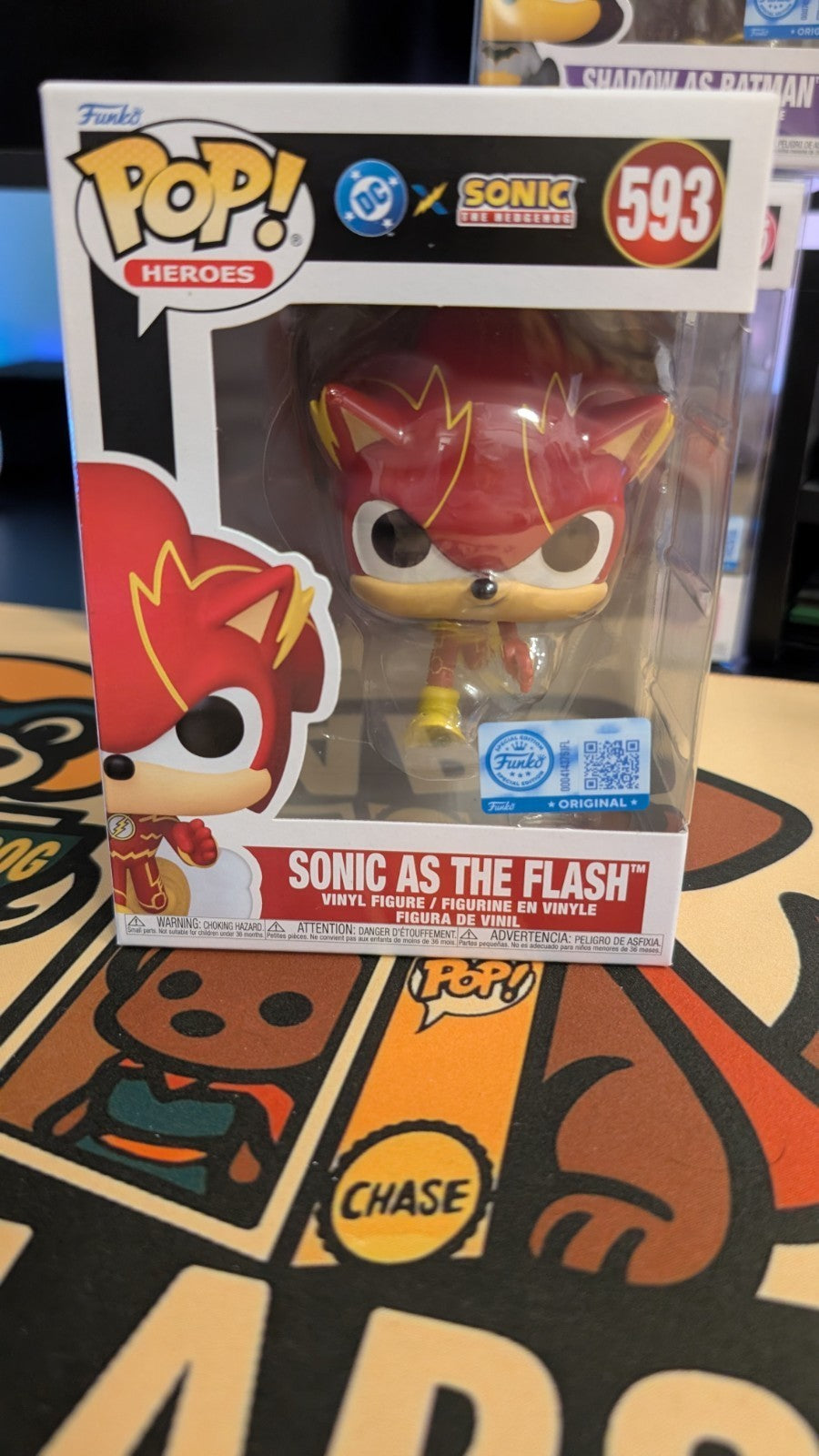 Funko Pop DC x Sonic The Hedgehog Sonic As The Flash #593 + Free Protector