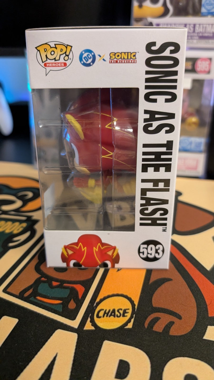 Funko Pop DC x Sonic The Hedgehog Sonic As The Flash #593 + Free Protector