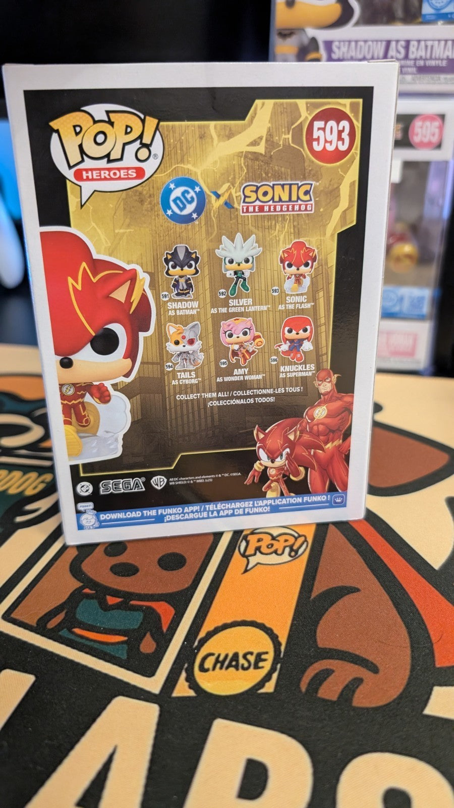 Funko Pop DC x Sonic The Hedgehog Sonic As The Flash #593 + Free Protector