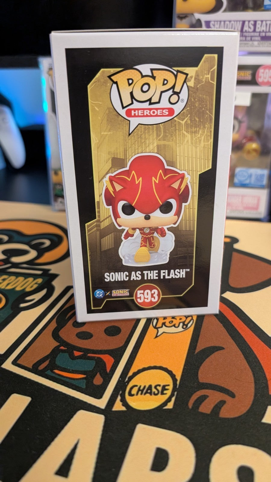 Funko Pop DC x Sonic The Hedgehog Sonic As The Flash #593 + Free Protector
