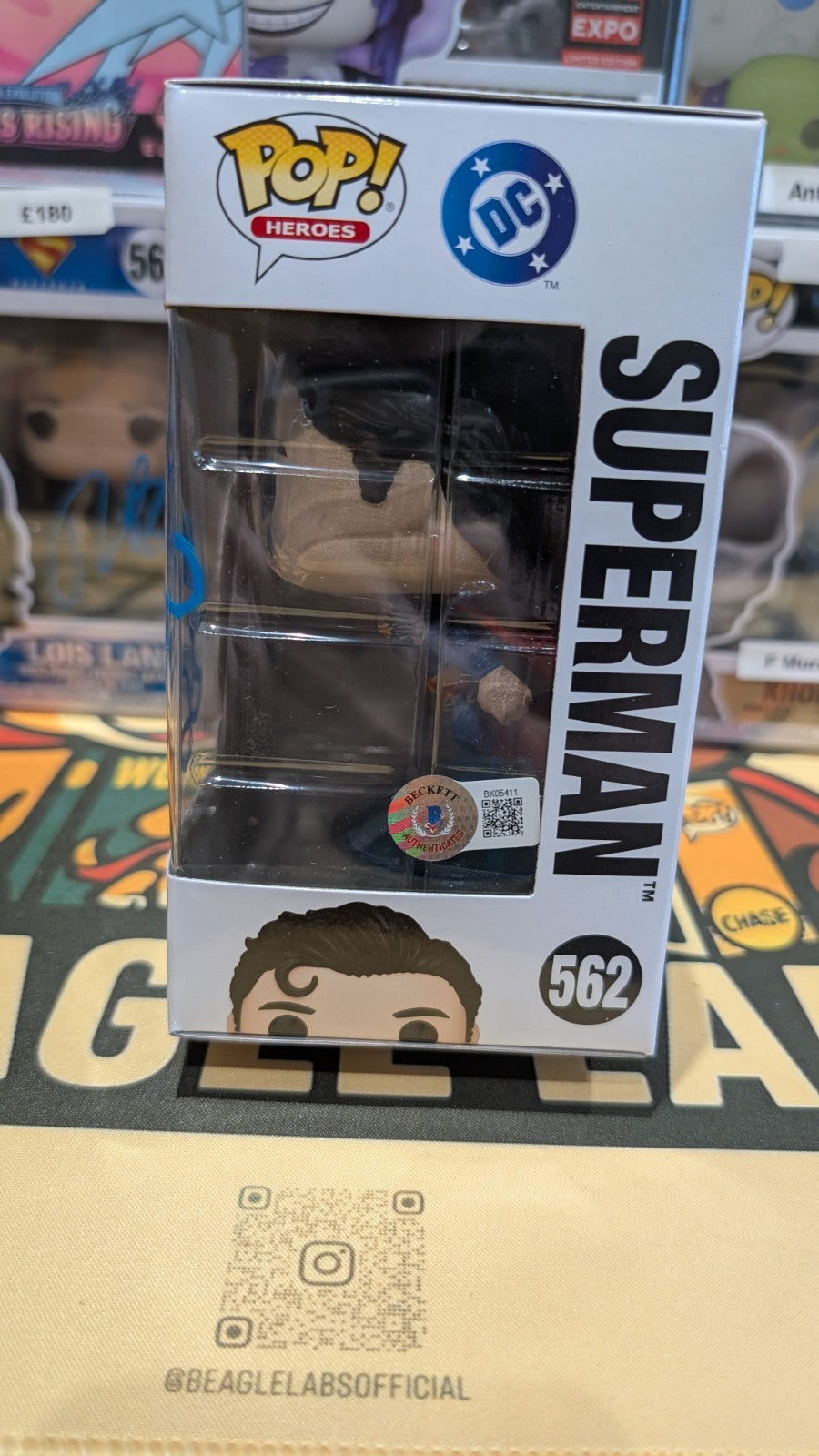 Funko Pop! DC Superman 562 Signed by James Gunn with Beckett COA