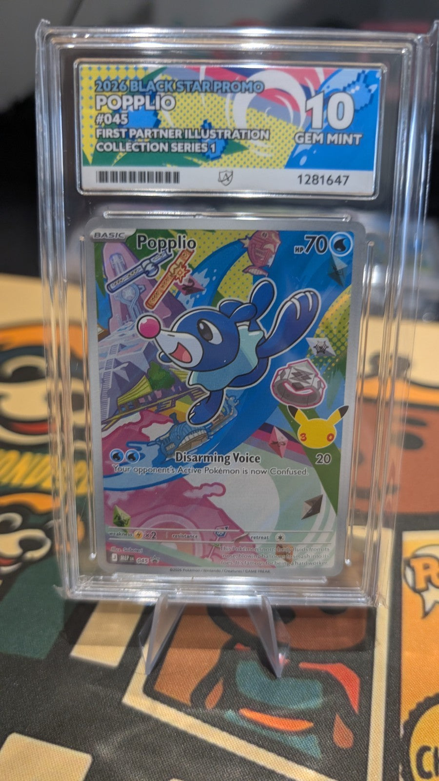 Ace Grading 10 Popplio 045 First Partner Promo Gem Mint Pokemon Perfect Subs