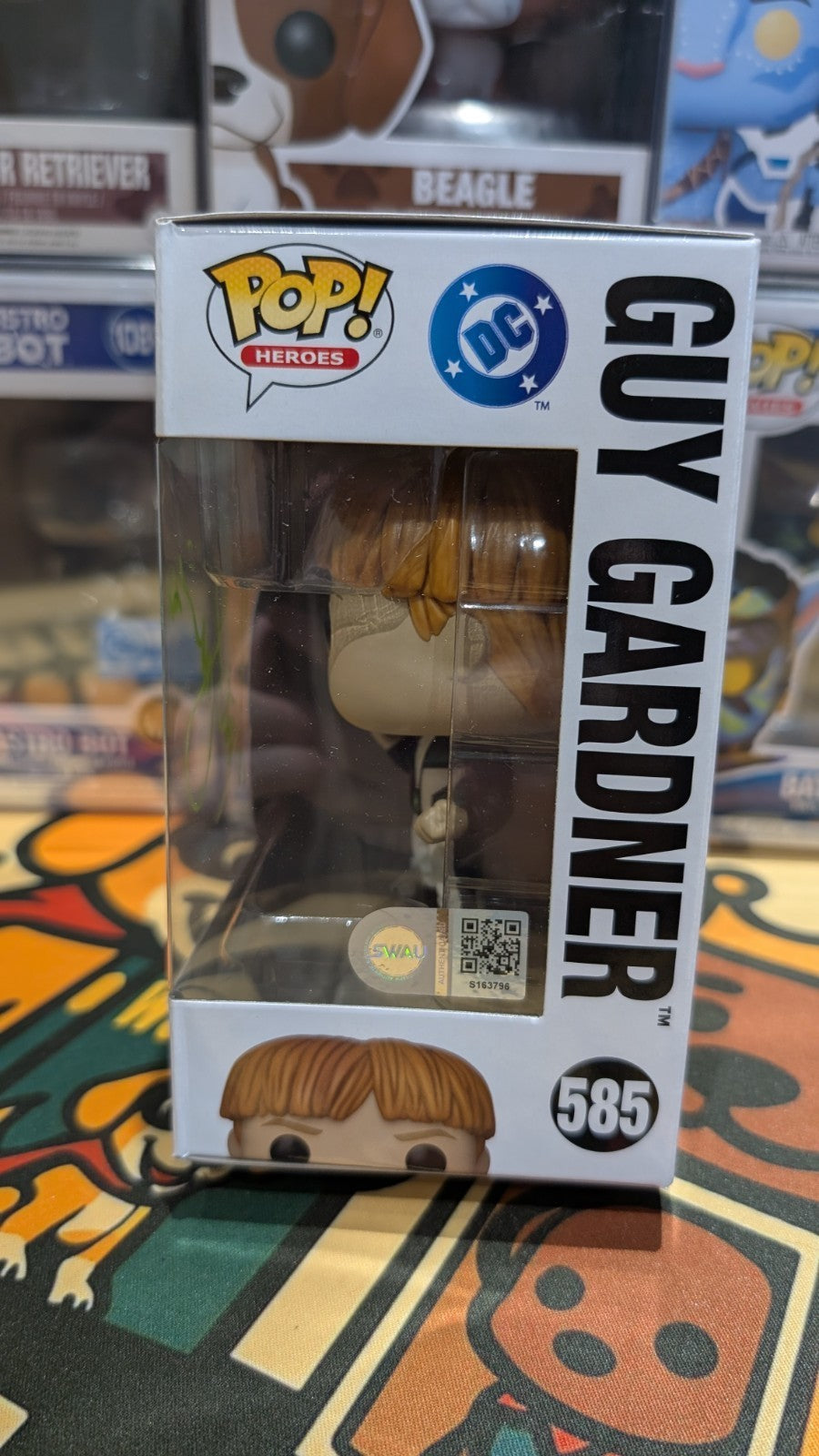 DC Superman Guy Gardner #585 Signed By Nathan Fillion Funko Pop Beckett SWAU COA
