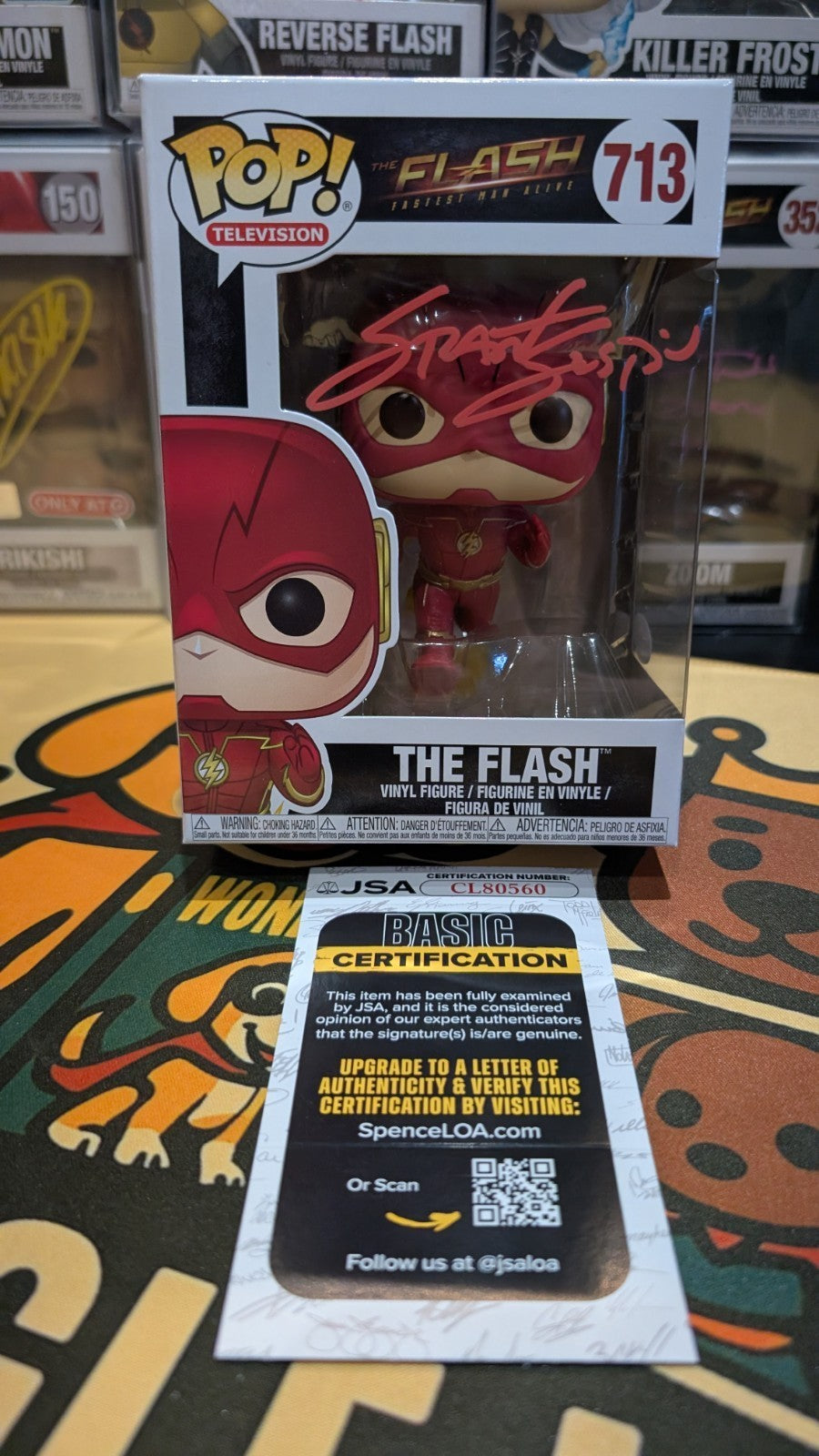 The Flash 713 Funko Pop Signed by Grant Gustin With JSA COA