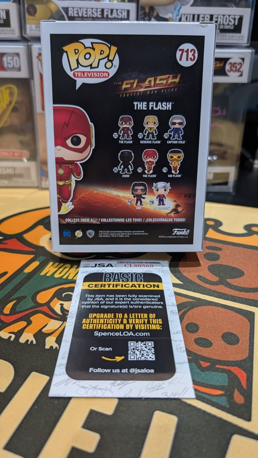 The Flash 713 Funko Pop Signed by Grant Gustin With JSA COA