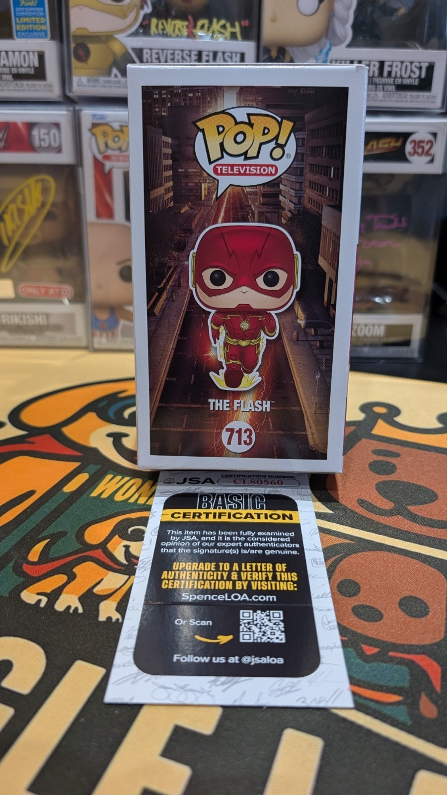 The Flash 713 Funko Pop Signed by Grant Gustin With JSA COA