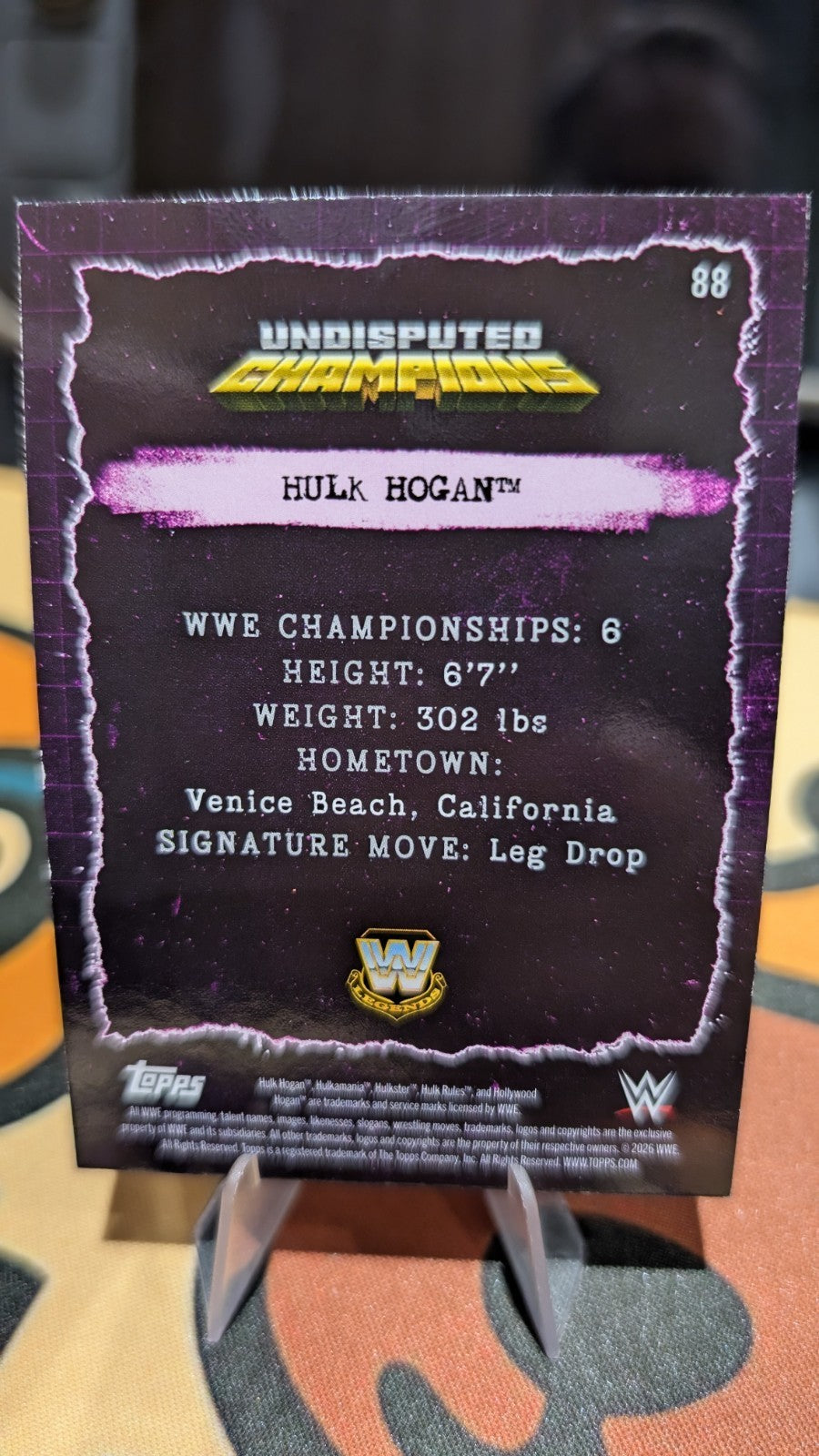 Topps Decades WWE Hulk Hogan Undisputed Champions /75 Numbered