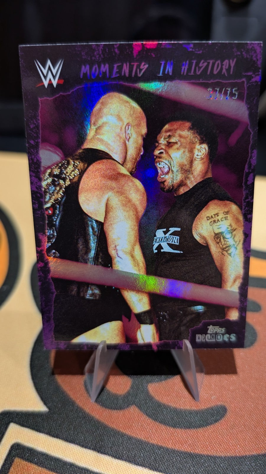Topps Decades WWE Stone Cold Steve Austin And Mike Tyson Moments /75 Numbered
