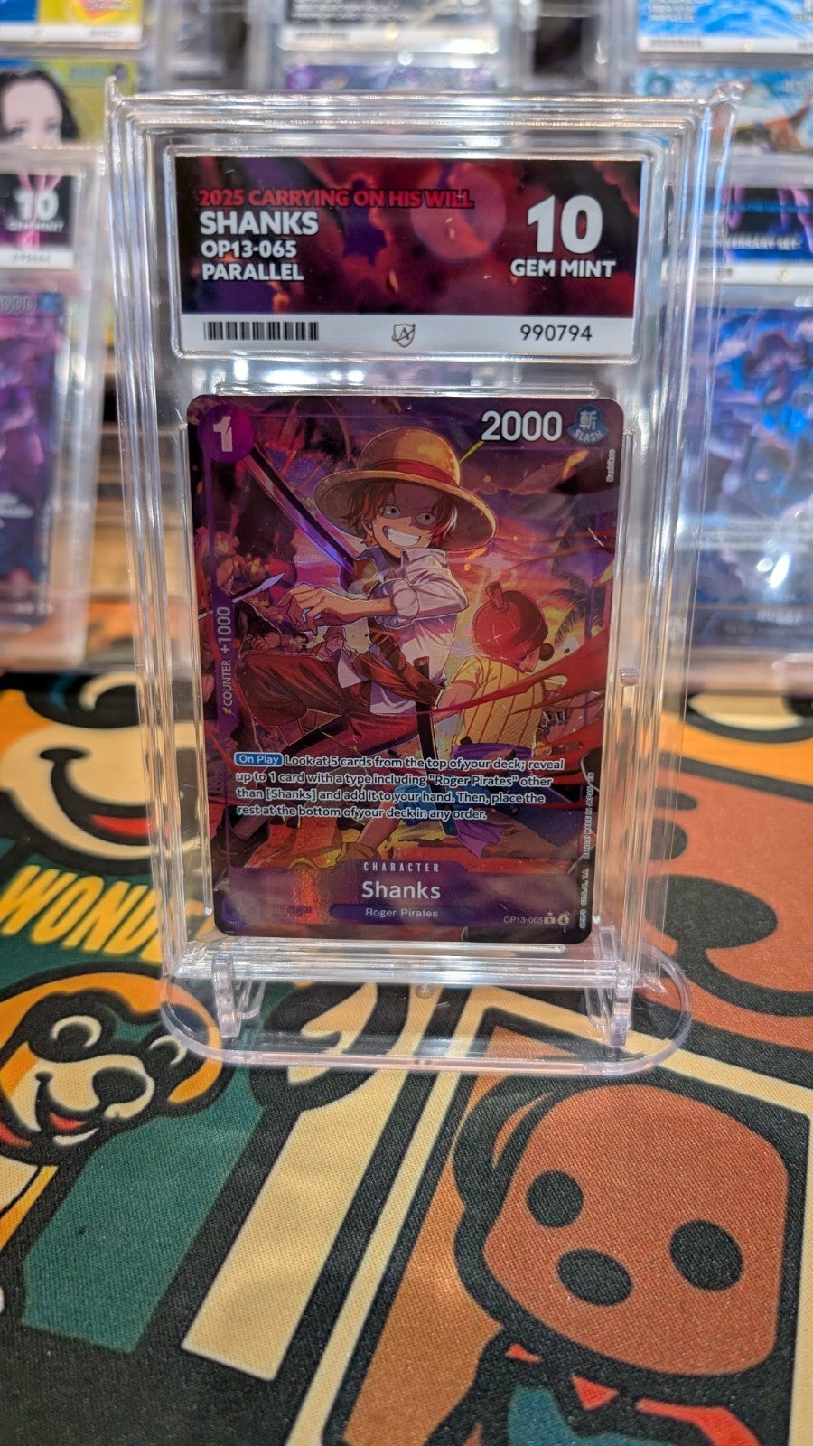 One Piece Shanks (065) Parallel (Alternate Art) OP13-065 - ACE Grading 10