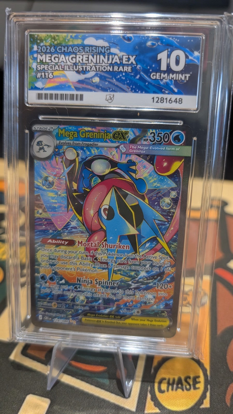 Pokémon Mega Greninja EX 116/86 Chaosing Rising Ace Grading 10