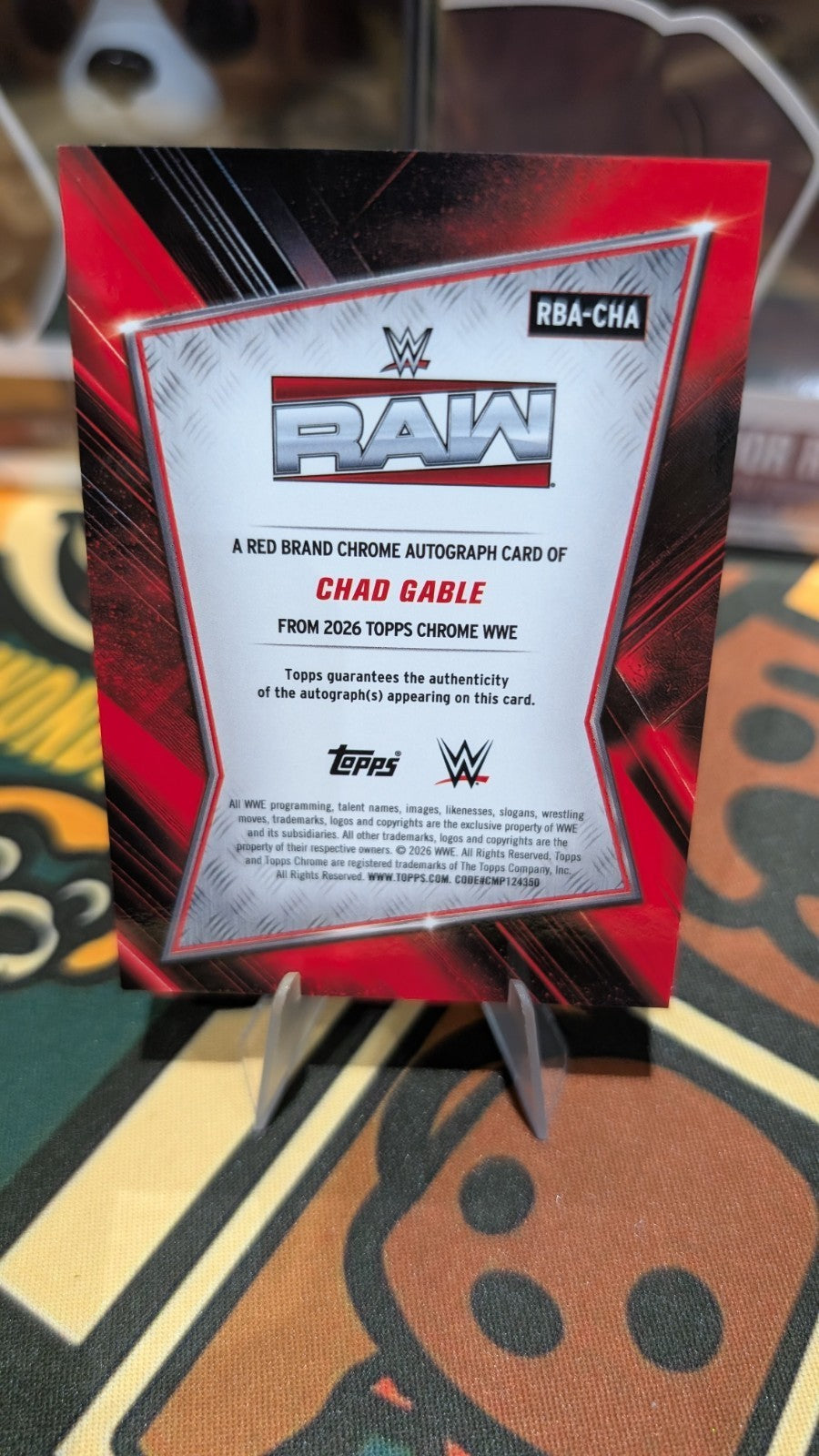 2026 Topps Chrome WWE Chad Gable Signed Red Brand Chrome Autograph - Raw RBA-CHA
