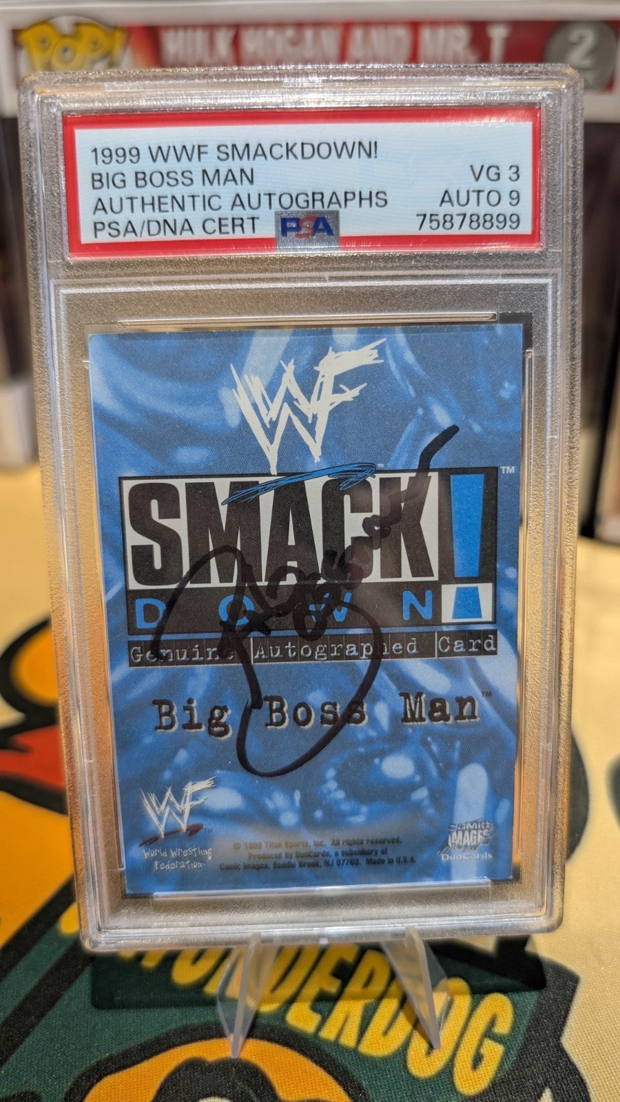 BIG BOSS MAN 1999 CLASSIC WWF SIGNED AUTOGRAPHED CARD PSA GRADED & CERTIFIED