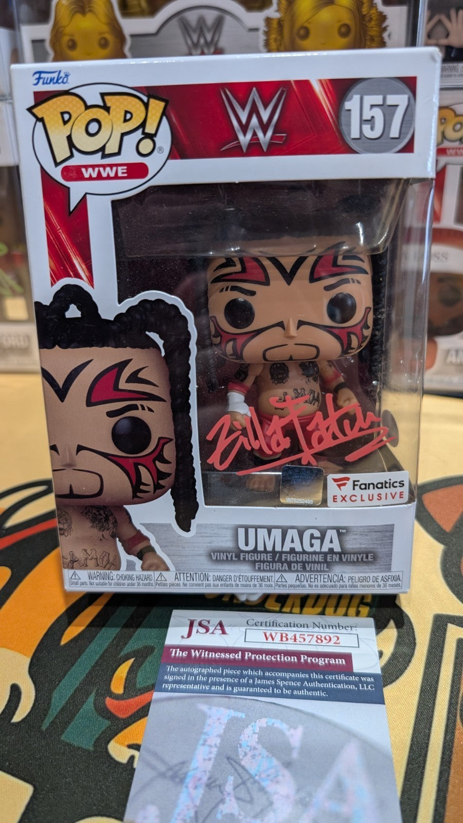 Funko Pop! WWE Umaga 157 Signed Autographed by Zilla Fatu Umaga's Son JSA COA