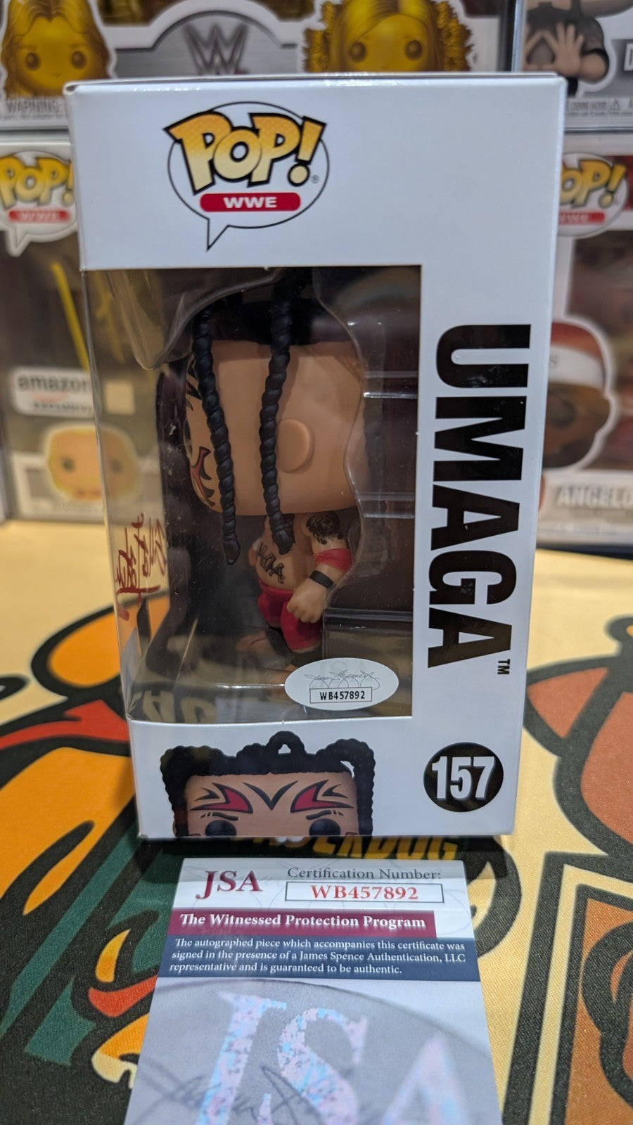 Funko Pop! WWE Umaga 157 Signed Autographed by Zilla Fatu Umaga's Son JSA COA