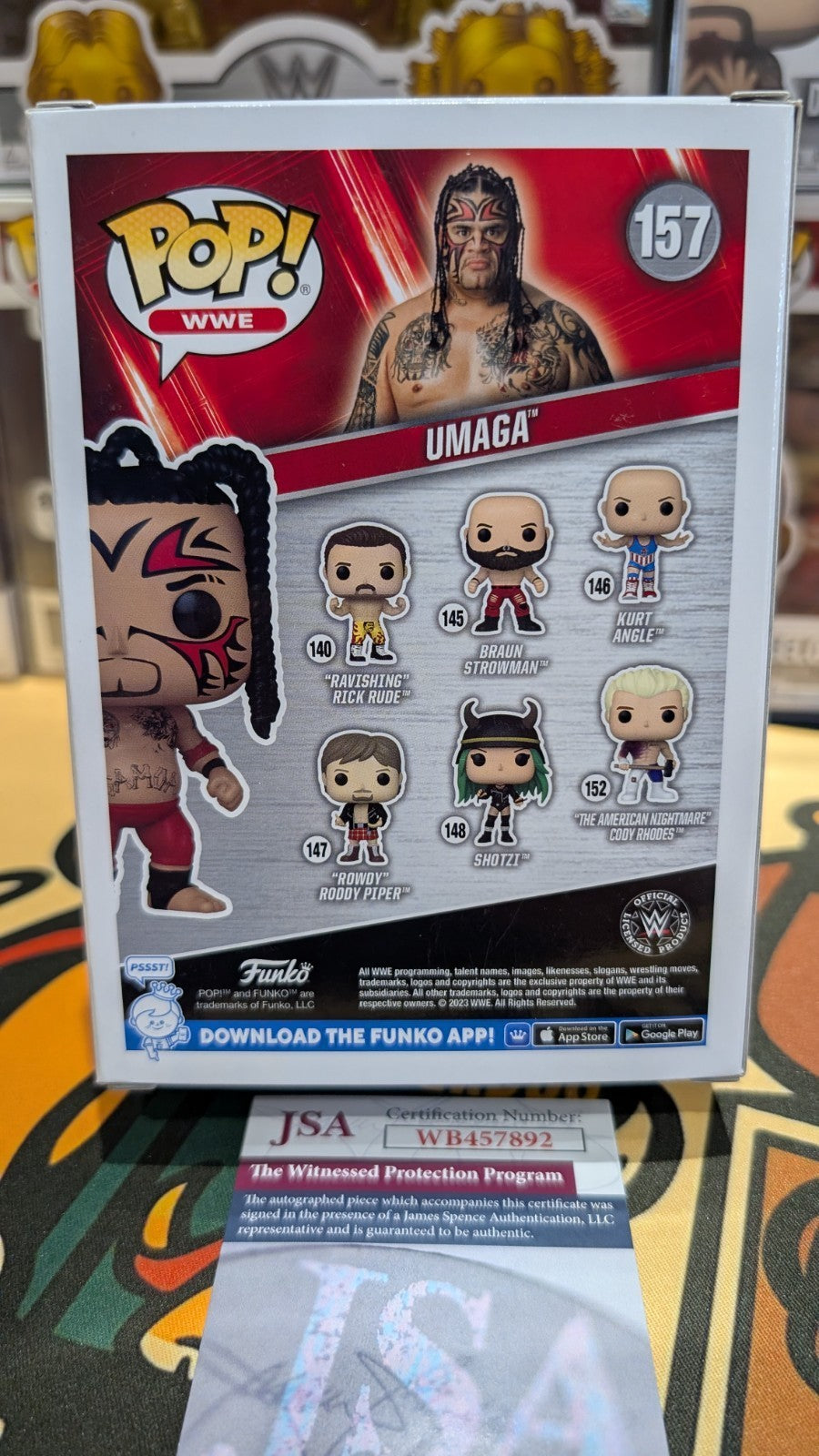 Funko Pop! WWE Umaga 157 Signed Autographed by Zilla Fatu Umaga's Son JSA COA