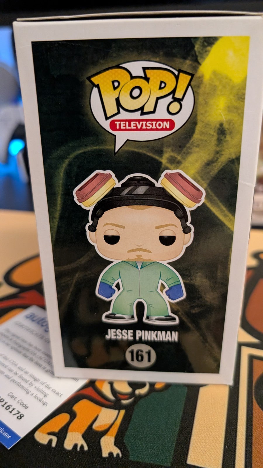 Aaron Paul Signed Jesse Pinkman Funko Pop Breaking Bad 161 Green Suit ACOA