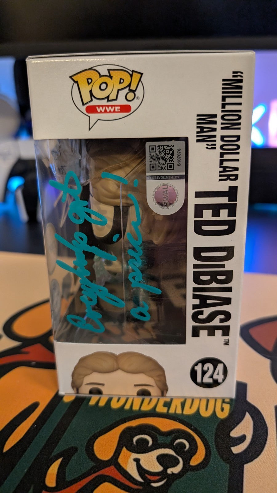 Signed WWE Funko Pop Million Dollar Man Ted Dibiase #124 Diamond Chase SWAU COA