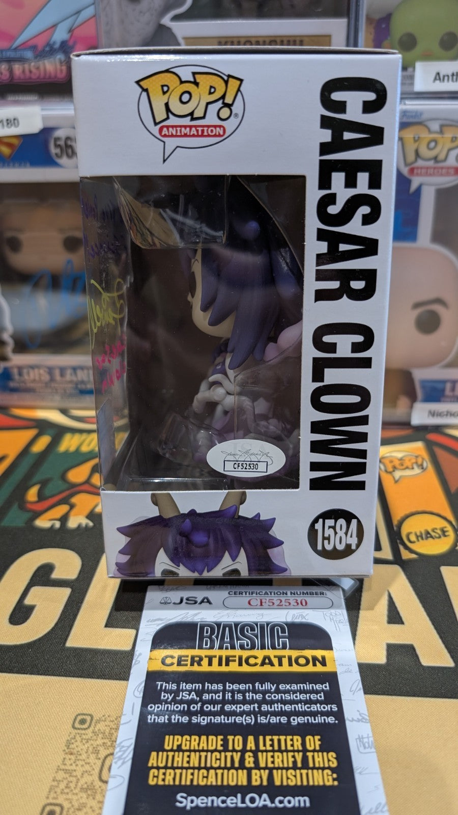 Funko Pop! One Piece - Caesar Clown Signed Quoted Jerry Jewell with JSA COA