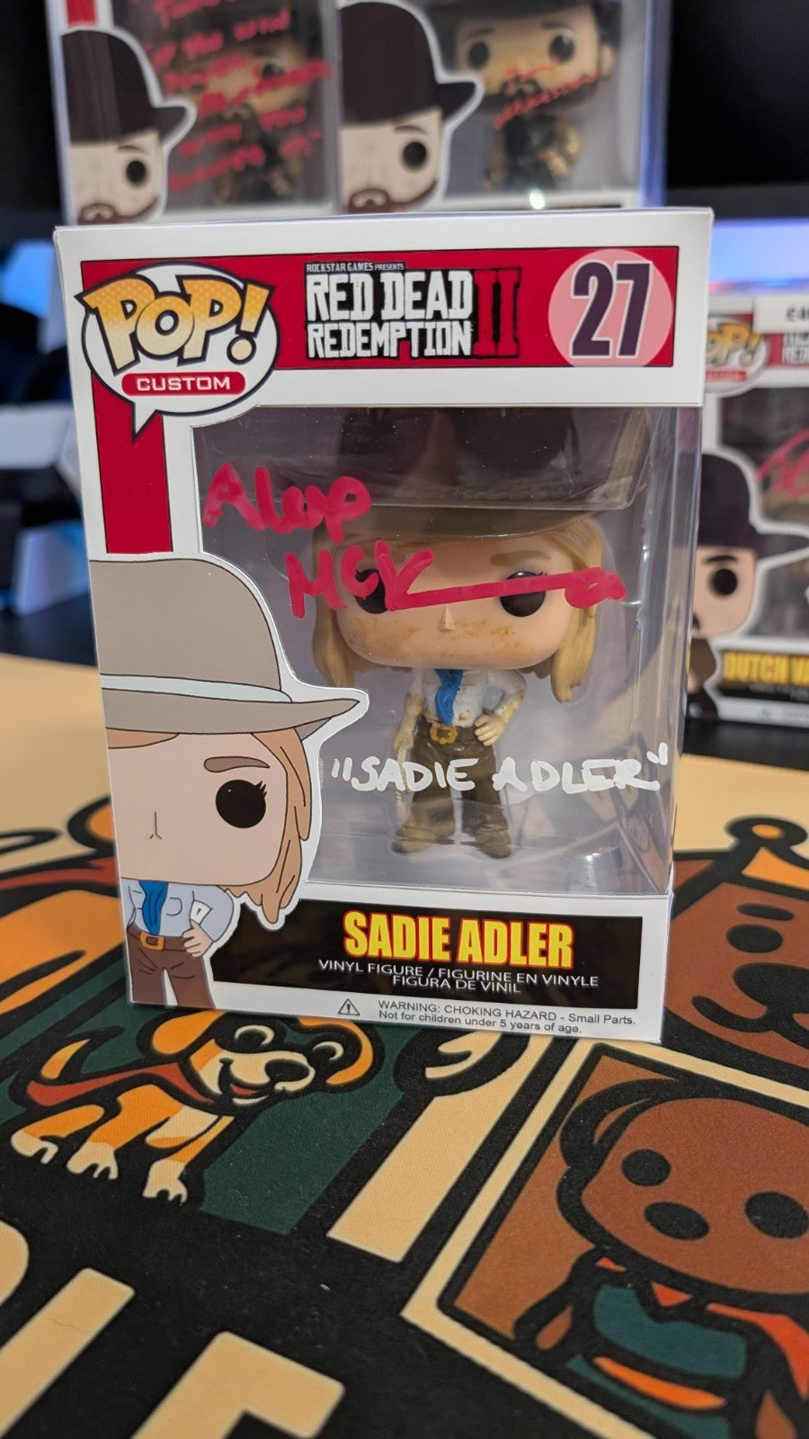 Sadie Adler Funko Pop Custom Red Dead Redemption Signed By Alex McKenna SWAU COA