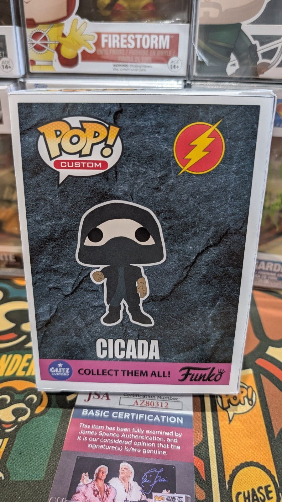 The Flash Custom Funko Pop Cicada Signed by Chris Klein With JSA COA
