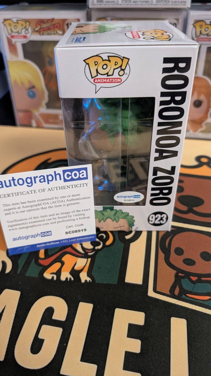 Mackenyu AUTOGRAPH One Piece - Roronoa Zoro 923 Signed Funko Pop ACOA