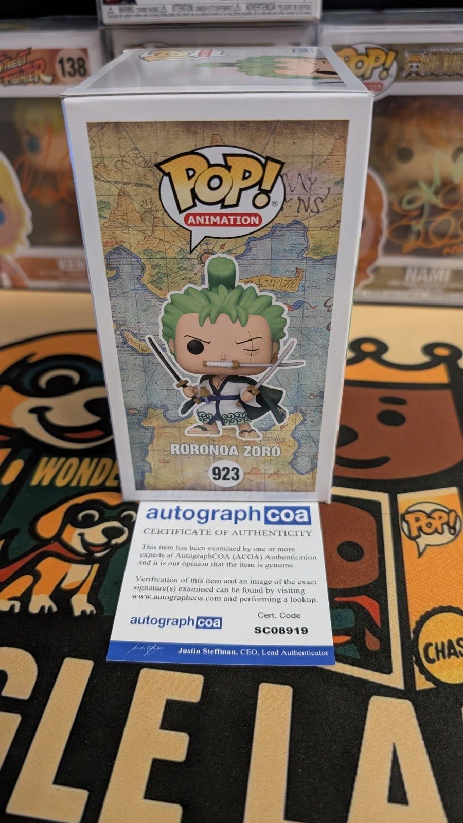 Mackenyu AUTOGRAPH One Piece - Roronoa Zoro 923 Signed Funko Pop ACOA