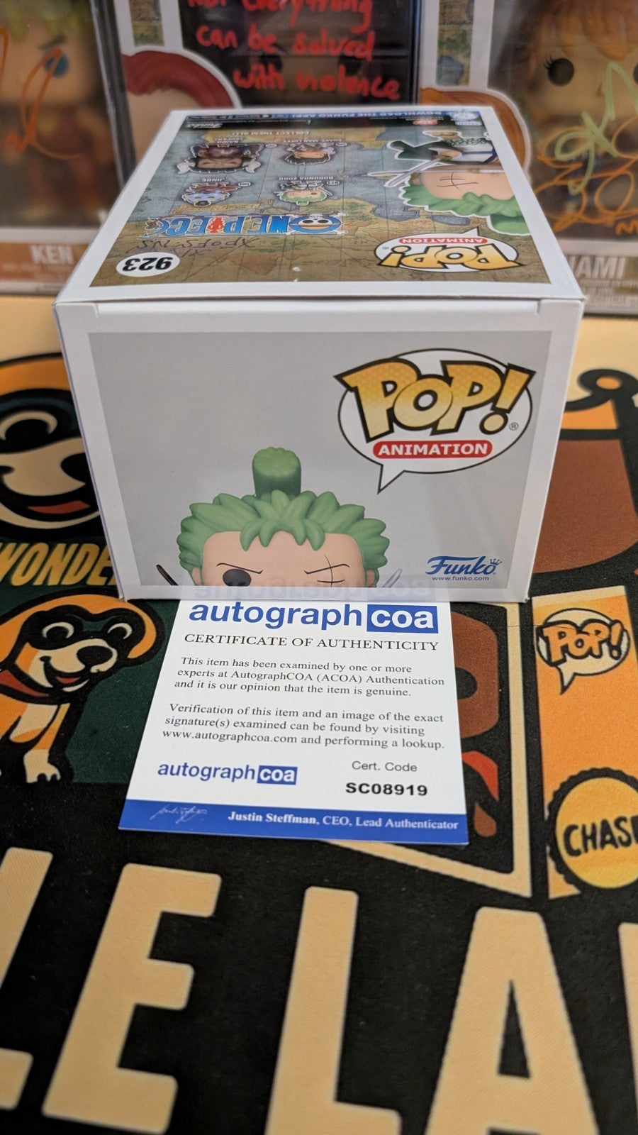 Mackenyu AUTOGRAPH One Piece - Roronoa Zoro 923 Signed Funko Pop ACOA