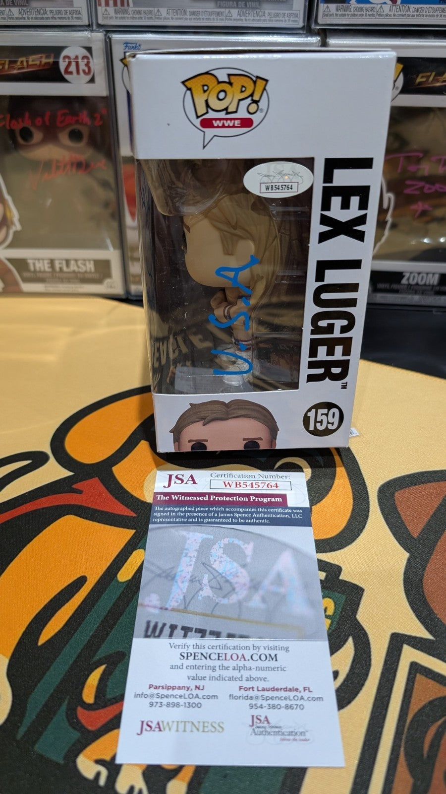 Funko Pop! WWE 159 Lex Luger Signed Autograph JSA Witnessed COA