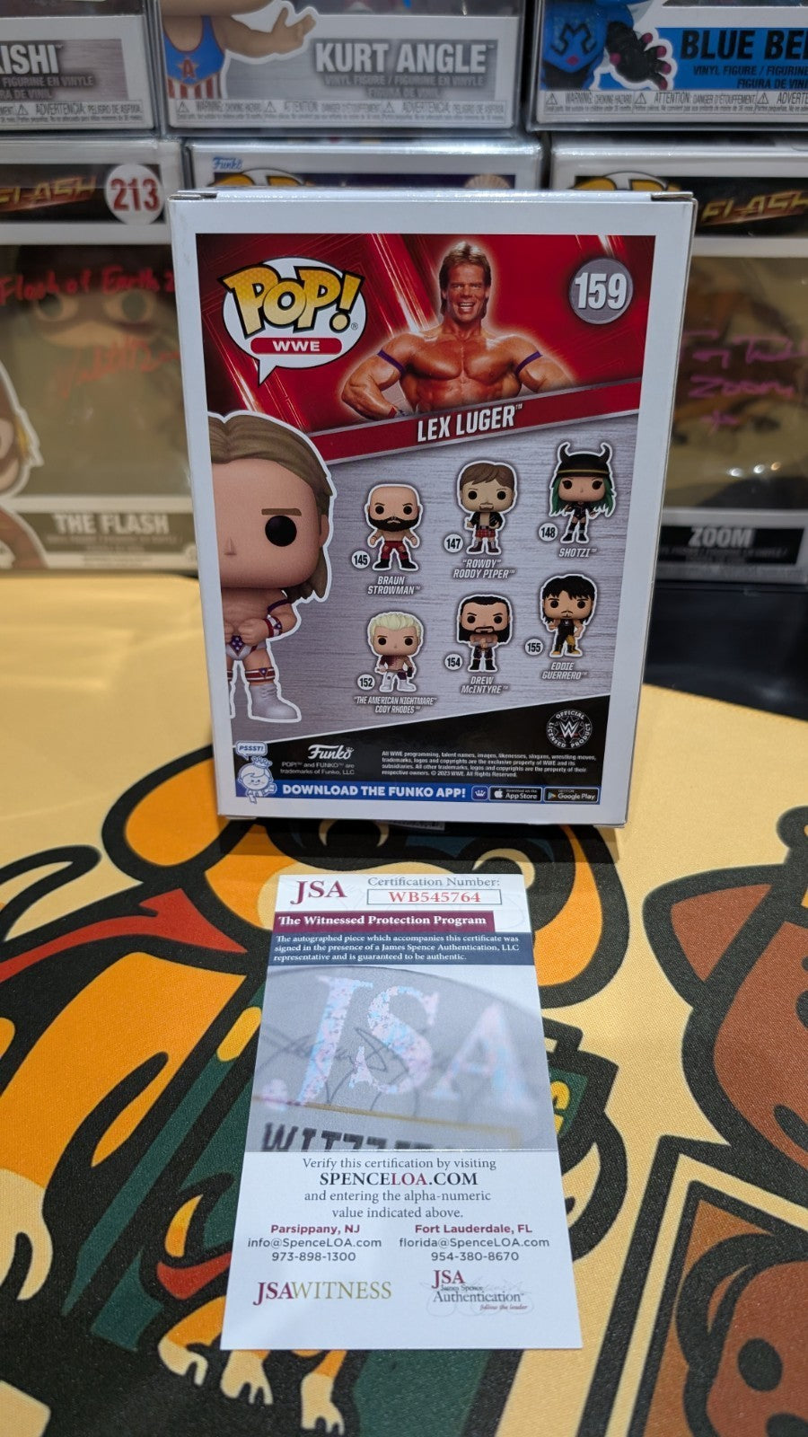 Funko Pop! WWE 159 Lex Luger Signed Autograph JSA Witnessed COA