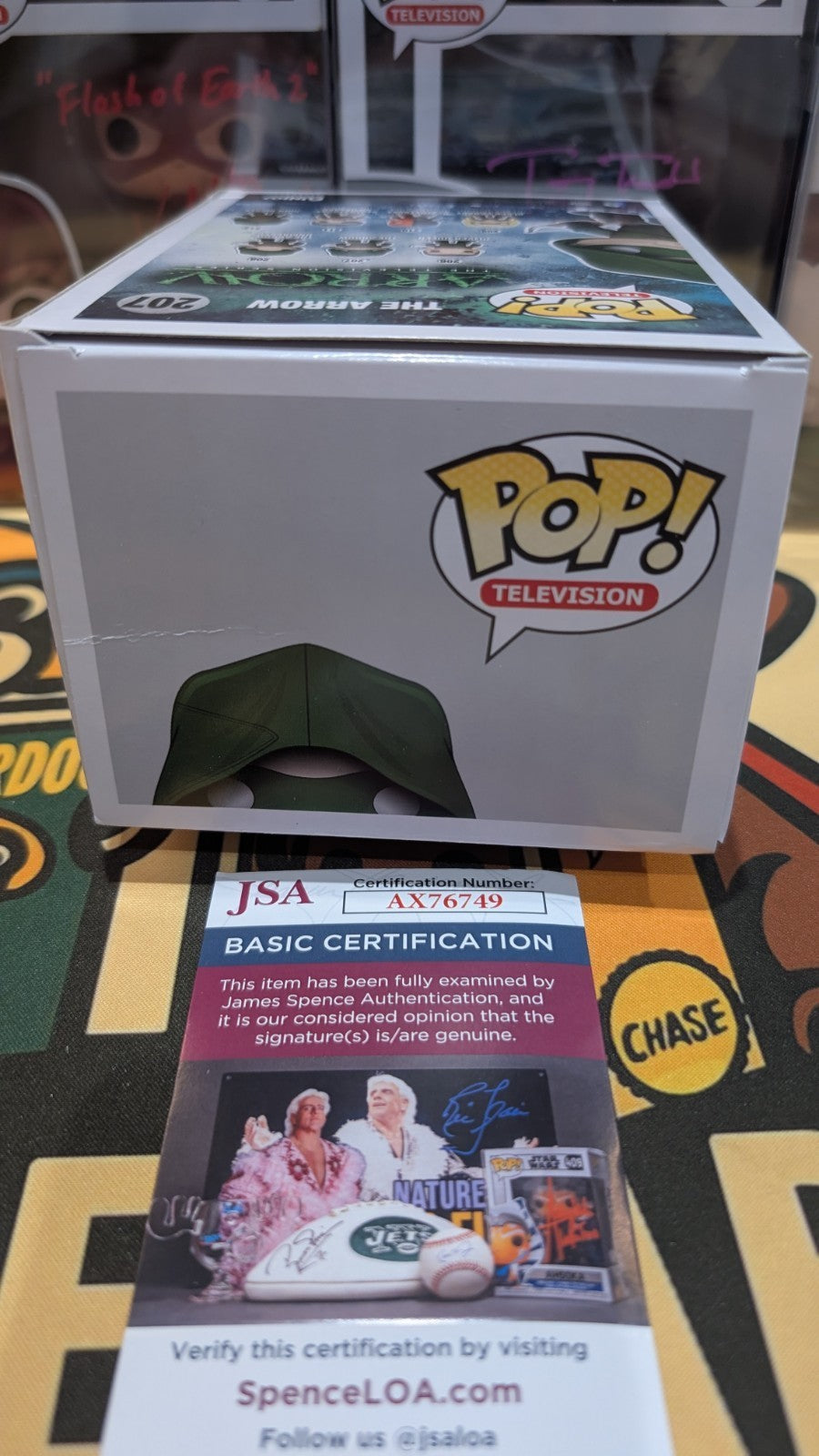 Signed Stephen Amell Funko POP! Arrowverse The Arrow Oliver Queen #207 JSA COA