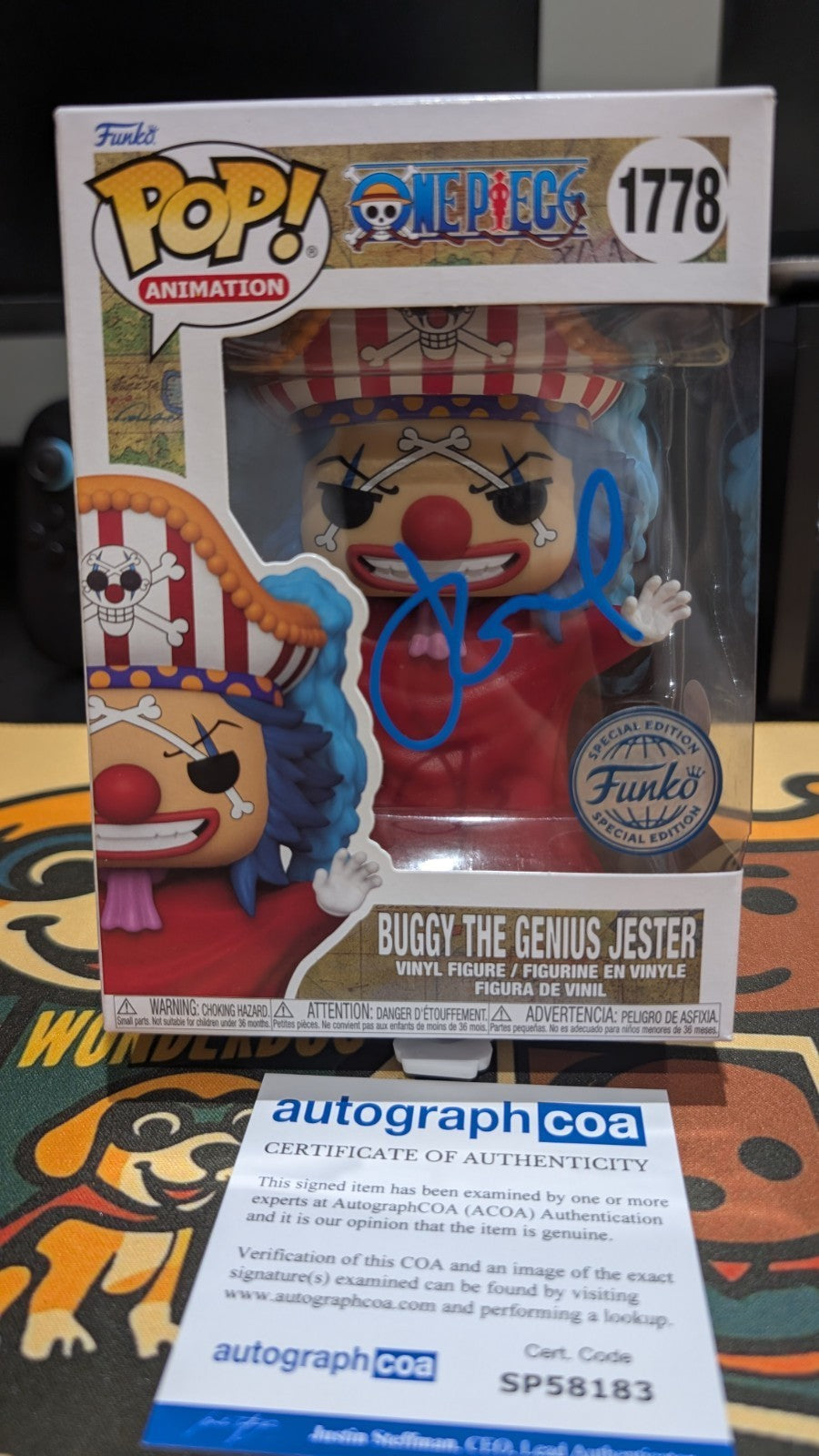 Funko One Piece - Buggy The Genius Jester Clown - #1778 Signed By Jeff Ward ACOA