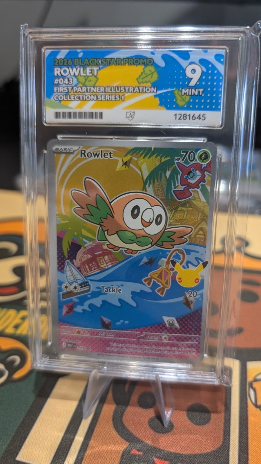 Ace Graded 9 Rowlet 043 First Partner Illustration Promo Series 2 Mint Pokemon