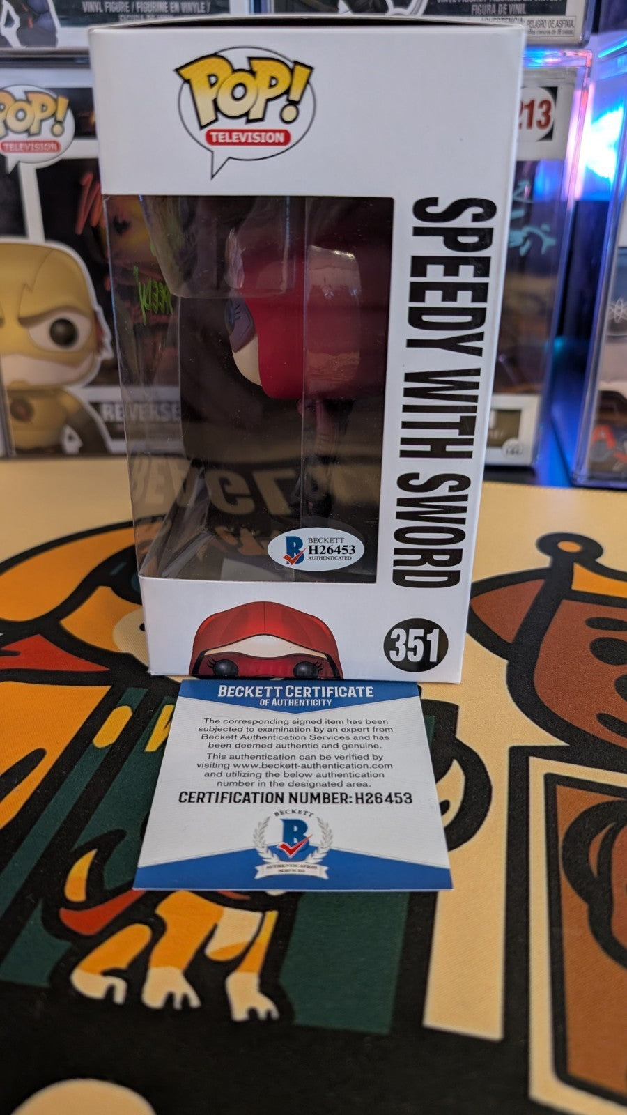 Funko Pop! DC Heroes Arrow Speedy 351 Signed Quoted Willa Holland Beckett COA