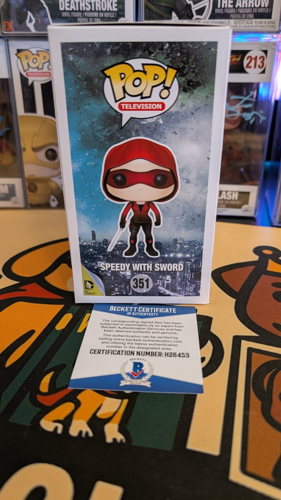 Funko Pop! DC Heroes Arrow Speedy 351 Signed Quoted Willa Holland Beckett COA