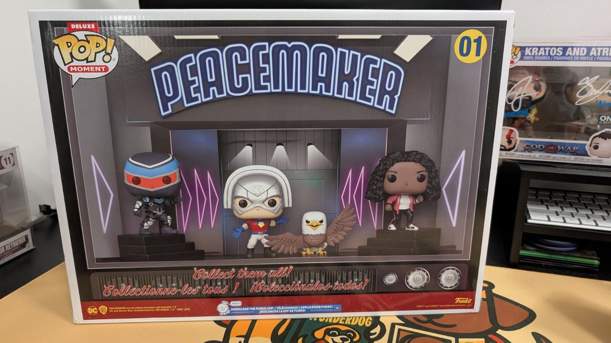 Signed Peacemaker Introduction Funko Pop Vigilante John Cena Freddie Stroma COA