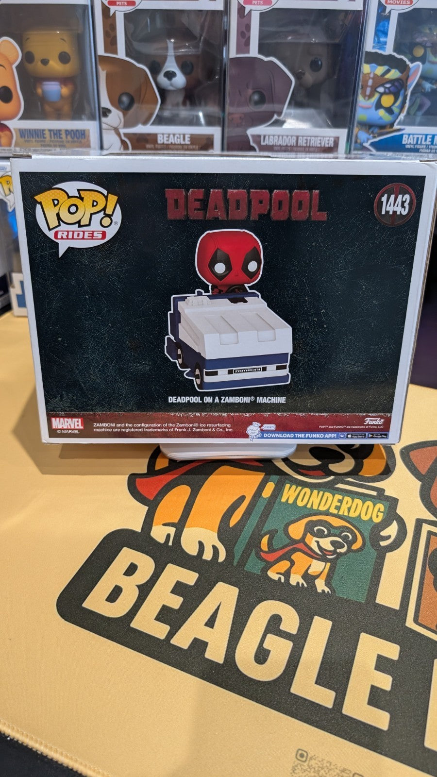 FUNKO POP! Marvel Studios Deadpool On A Zamboni Machine #1443 Con Exclusive