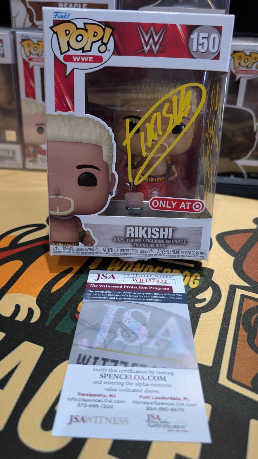 Rikishi AUTOGRAPHED SIGNED Funko Pop WWE JSA Witnessed COA W/ Inscription
