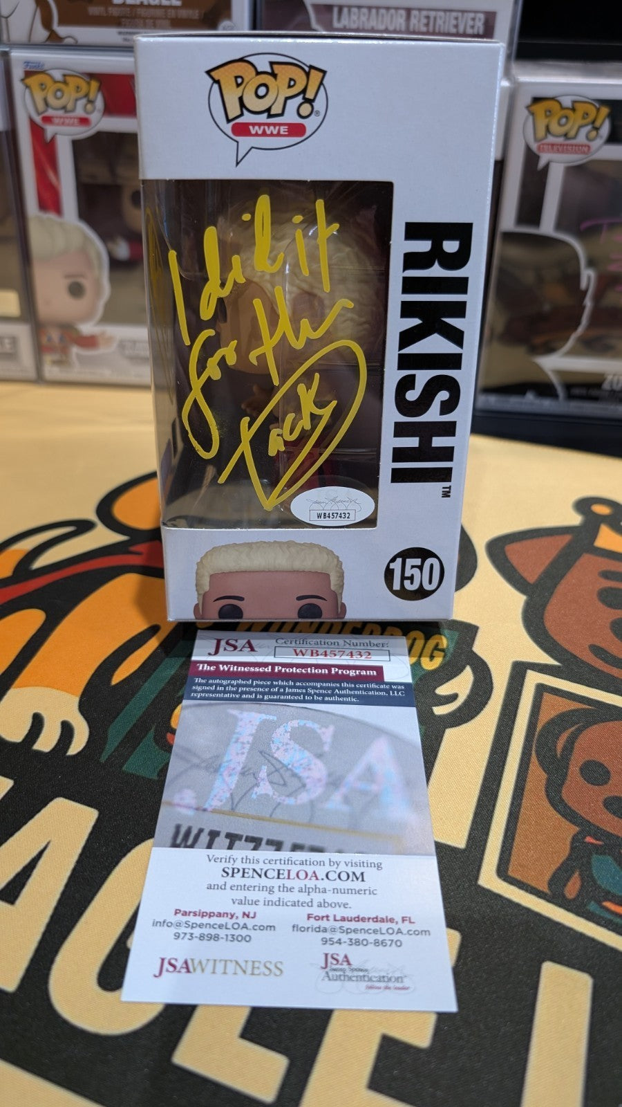 Rikishi AUTOGRAPHED SIGNED Funko Pop WWE JSA Witnessed COA W/ Inscription