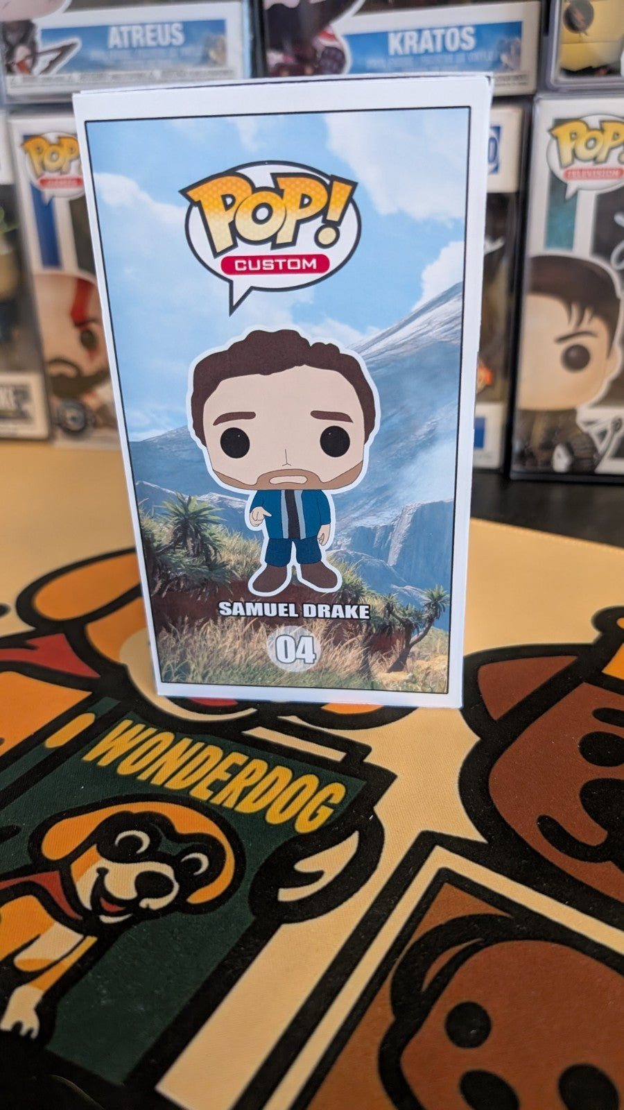 Custom Funko Pop Uncharted 4 Samuel Drake Signed by Troy Baker with Quote & SWAU
